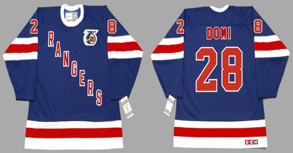 2019 Men New York Rangers 28 Domi blue CCM NHL jerseys
